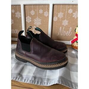 Georgia Giant Romeo Womens Slip on Work Shoe Boot Loafer 10 Brown Leather GR362